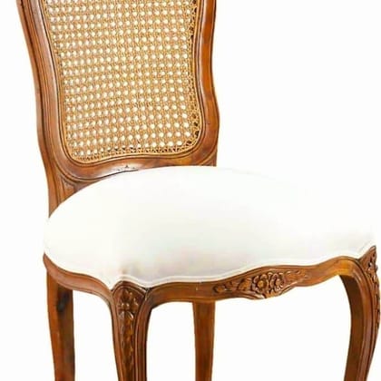 Cane-Back Carved Dining Chair