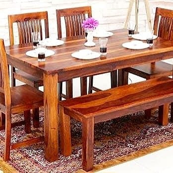 Six-Seater Dining Set with Bench