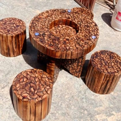 Log Stool & Table Set